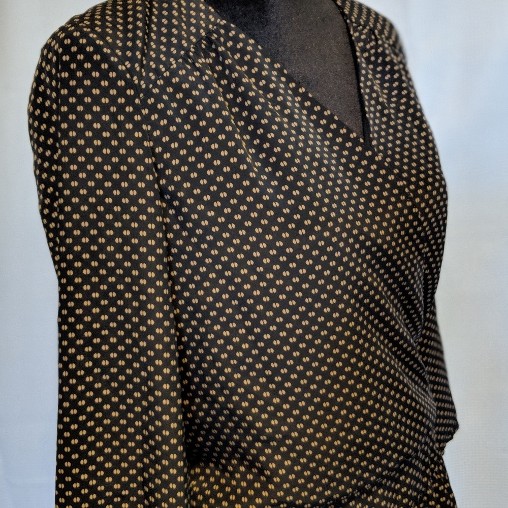 3/4 sleeve faux wrap dress